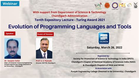 Evolution of Programming Languages and Tools – The Turing Award 2021 – Dr. Sanjeev Sofat ...