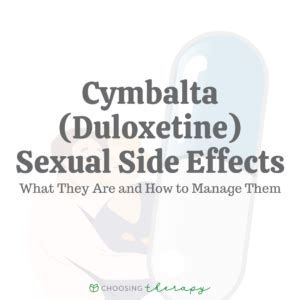 What Are the Sexual Side Effects of Cymbalta (Duloxetine)?