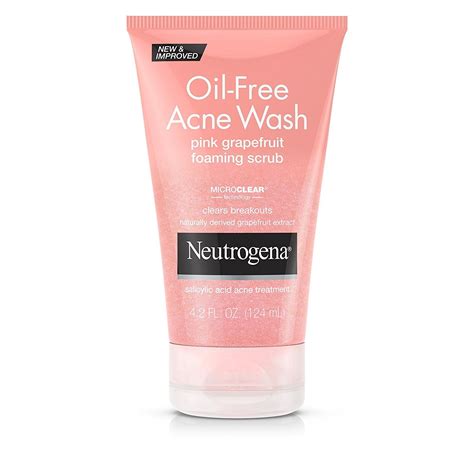 Neutrogena Oil-Free Acne Face Wash Pink Grapefruit Foaming Scrub, Salicylic Acid Acne Treatment ...