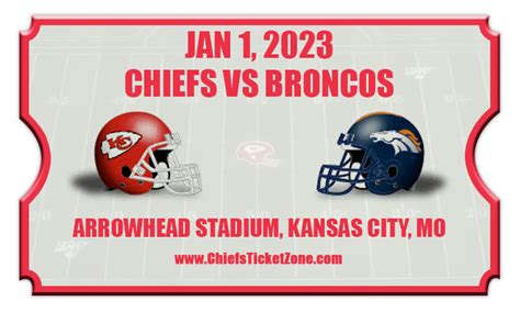 Kansas City Chiefs vs Denver Broncos Football Tickets | 01/01/23