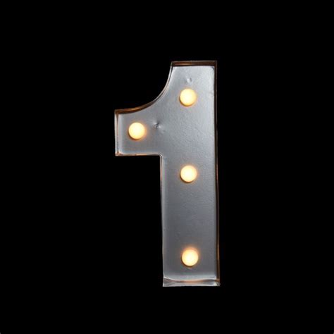 BLOWOUT Marquee Light Number '1' LED Metal Sign (8 Inch, Battery ...