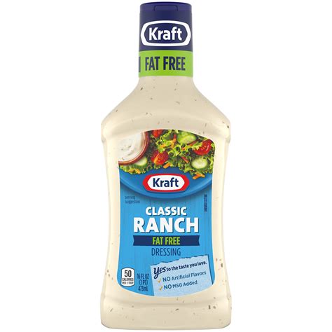 Kraft Classic Ranch Fat Free Dressing, 16 fl oz Bottle - Walmart.com - Walmart.com