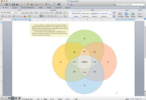 Venn Diagram Template for Word