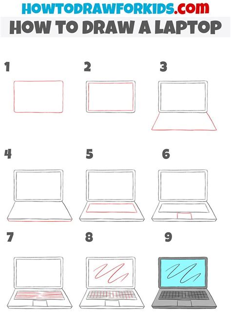 How to Draw a Laptop | Laptop drawing, Drawing tutorial easy, Easy drawings