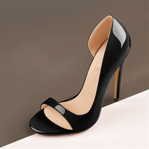 Black Open Toe Side Cut Stiletto High Heel Sandals – Onlymaker