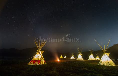 Teepee night stock photo. Image of america, native, park - 79788368