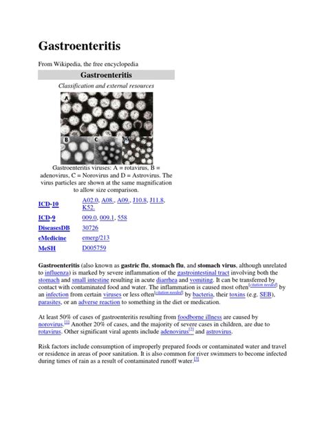 Gastroenteritis History | PDF | Diarrhea | Infection