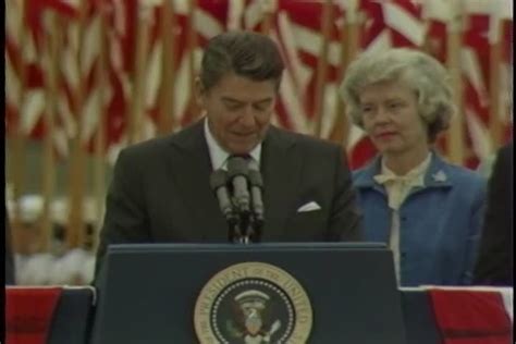 President Ronald Reagan Deliver Speech Crowd | Editorial Video ...