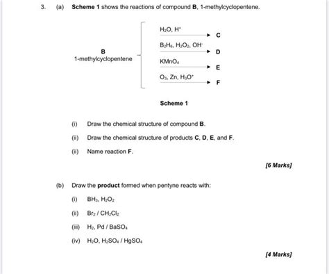 Solved 3. (a) Scheme 1 shows the reactions of compound B. | Chegg.com