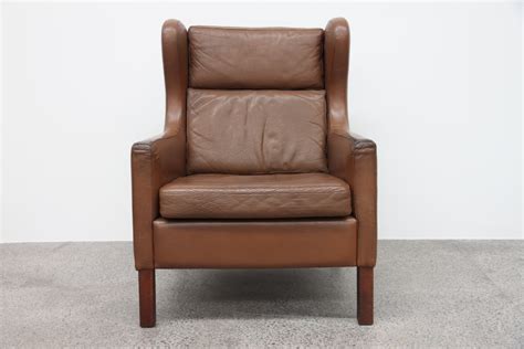 Brown Leather High back Armchair - The Vintage Shop