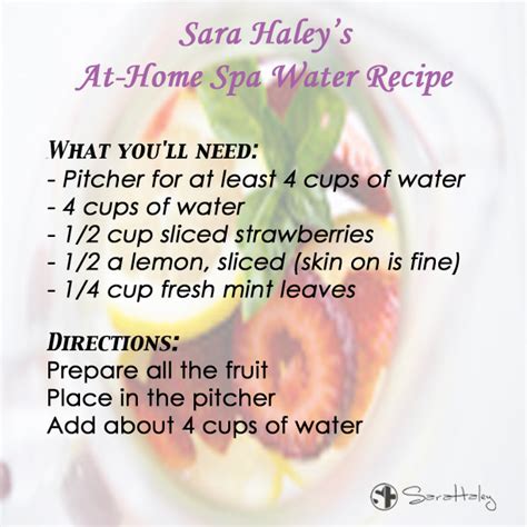 Sara’s At-Home Spa Water Recipe – Sara Haley