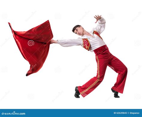 Dancing Man Wearing a Toreador Costume. Isolated Stock Image - Image of ...