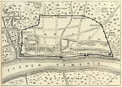 Map Of Roman London - Post AD190.