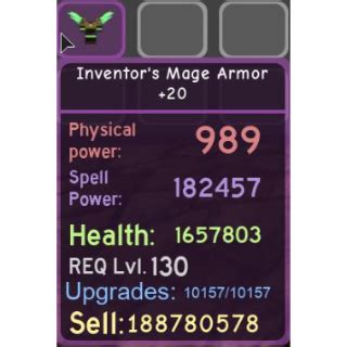 Gear | Inventors Mage Armor - Game Items - Gameflip