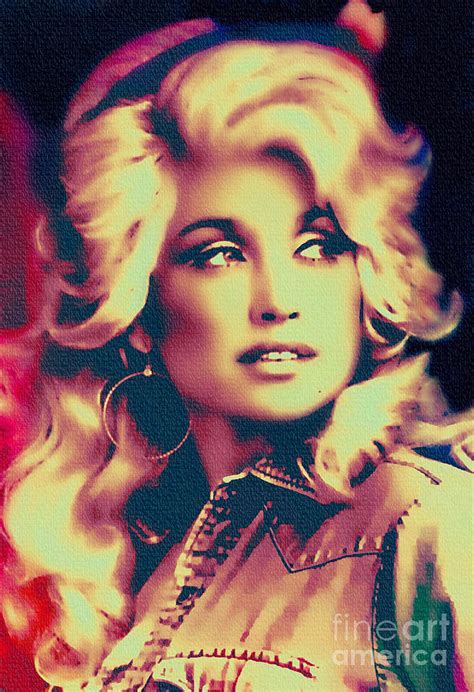 Dolly Parton - Vintage Painting Painting by Ian Gledhill - Pixels