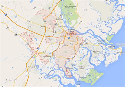 Savannah, Georgia Map