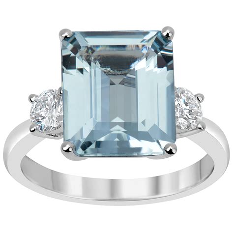 18KT White Gold Aquamarine and Diamond Ring | Costco Aust...