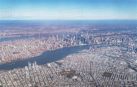 Aerial view of Manhattan, New York, USA - Stock Photo - Dissolve