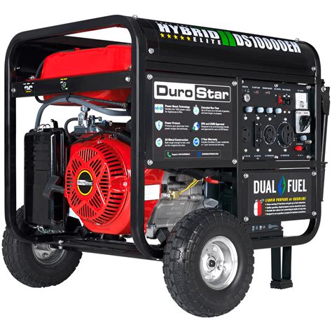 DuroStar DS10000EH 10000-Watt 439cc Dual Fuel Hybrid Generator w/ Elec ...