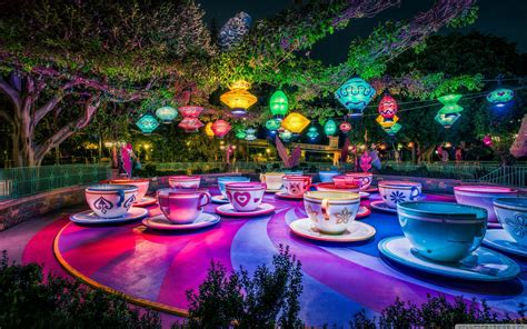 Assorted-color teacup with saucer set lot, Disneyland, theme parks ...