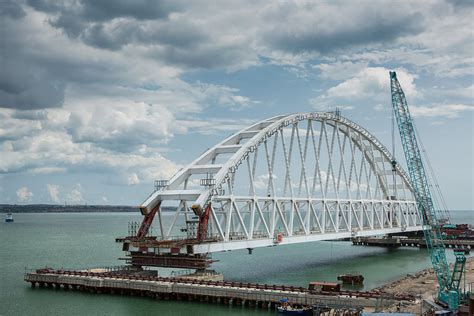 Russia's Grand Project to Build 'Putin's Bridge' to Crimea, in Photos