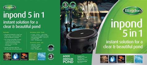 BLAGDON INPOND 5-IN-ONE 6000 POND PUMP FILTER UVC LED LIGHT SUBMERSIBLE ...