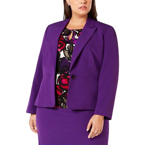 Kasper Womens Purple Suit Separates One-Button Blazer Jacket Plus 14W BHFO 3952 | eBay