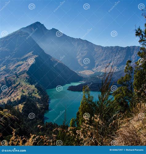 Mount Rinjani stock image. Image of mountain, crater - 83667397