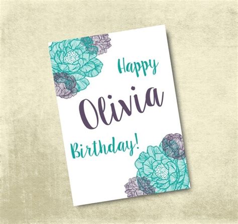 Personalized Printable Birthday Card 5X7 by MyPrintableCreations