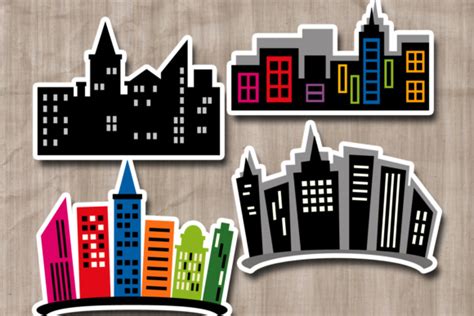 Superhero City Buildings Skyline (Graphic) by Revidevi · Creative Fabrica