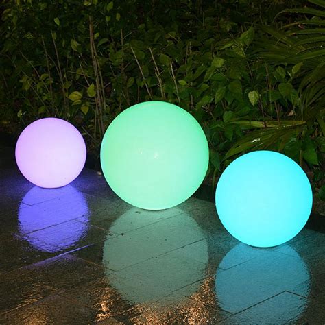 solar outdoor rgb led remote waterproof ball garden porch landscape pathway night light 30/35 ...