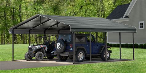 Arrow Carport 20' x 20' Charcoal - CPHC202007 - Arrow Storage Products ...