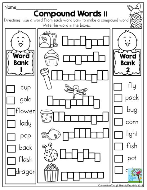 Compound Words 1st Grade Worksheets