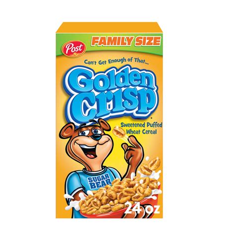 Post Golden Crisp Breakfast Cereal, Breakfast Snacks, Sweetened Wheat Cereal, Kosher, 24 Oz – 1 ...