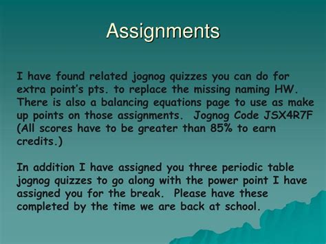 PPT - Assignments PowerPoint Presentation, free download - ID:9132242