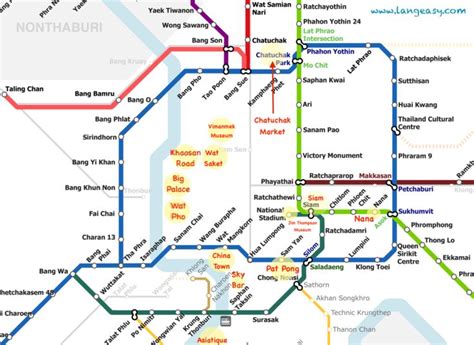 The Skytrain (BTS) & Metro (MRT) of Bangkok - Map and Tourist Attractions near Stations ...