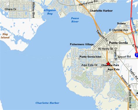 Charlotte County Map featuring Punta Gorda and Port Charlotte