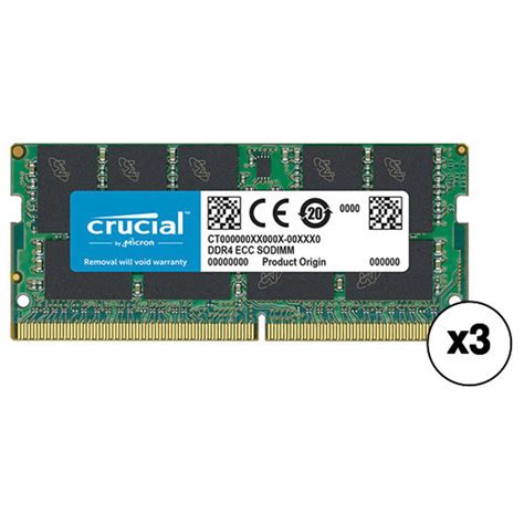 Crucial 48GB DDR4 2400 MHz SO-DIMM Memory Kit (3 x 16GB) B&H