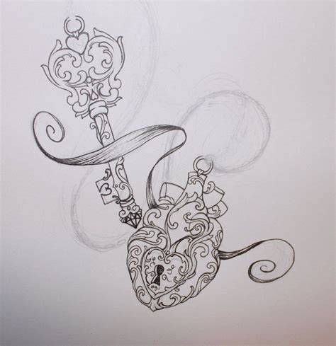 Lock And Key Beautiful Tattoo Sketch | Tattoomagz.com › Tattoo Designs ...