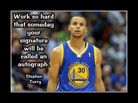 Stephen Curry Basketball 'Autograph' Quote Poster, Unique Motivational Gift