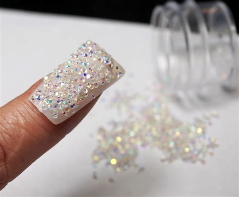 PREMIUM AB CRYSTALS Dust for Nails Crystal Pixie Dust Micro Zircon Nail Rhinestones Nail Art ...