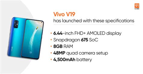 Vivo V19 launched with quad cameras, 4,500mAh battery launched: price ...