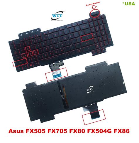 Gaming Laptop Keyboard for Asus TUF Gaming FX505 FX705 FX80 FX504G ...