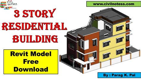 Residential 3 Story Building Revit Model Free Download - YouTube