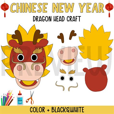 Chinese new year 2024 craft, Chinese Dragon head craft, year of the dragon, chinese dragon craft ...