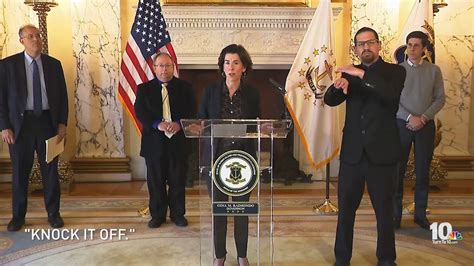 Gov. Gina Raimondo: "Knock it off" | Gov. Gina Raimondo raises the possibility of a statewide ...