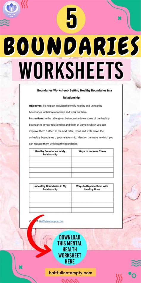 Boundaries Worksheets(7+) in 2021 | Boundaries worksheet, Healthy ...