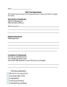 Descriptive Paragraph Outline (My First Experience) by Olivia Chu