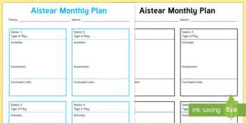 Blank Aistear Monthly Planning Template