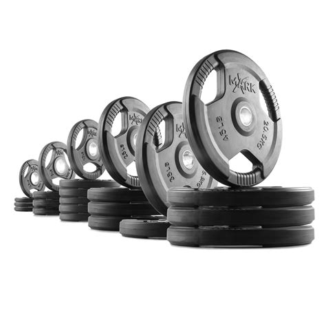 XMark Rubber Coated Tri-grip Olympic Plate Weights - 440 lb. Set ...